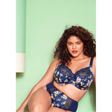 Elomi Morgan - Sicilia - Navy - High Leg Brief