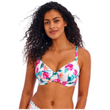 Freya Palm Paradise Plunge Bikini Top - White