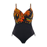 Pichola Black Uw Twist Front Swimsuit With Adjustable Leg