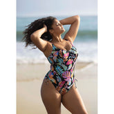 Elomi Tropical Falls Non Wired Swimsuit - Black/Multi