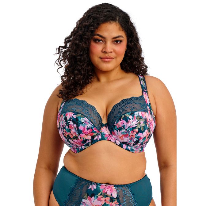Elomi Lucie UW Plunge Bra Teal Floral