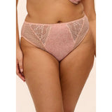 Elomi Lucie High Leg Brief - Pale Blush / Black