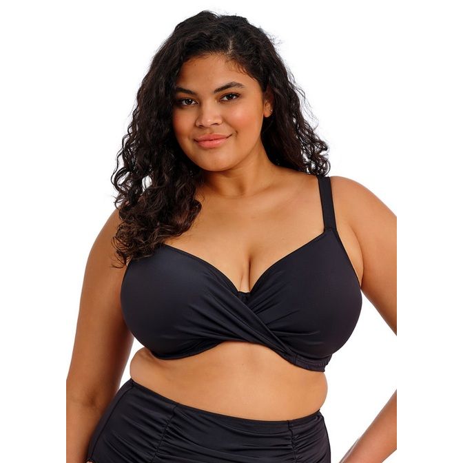 Elomi Plain Sailing Underwired Plunge Bikini Top - Black