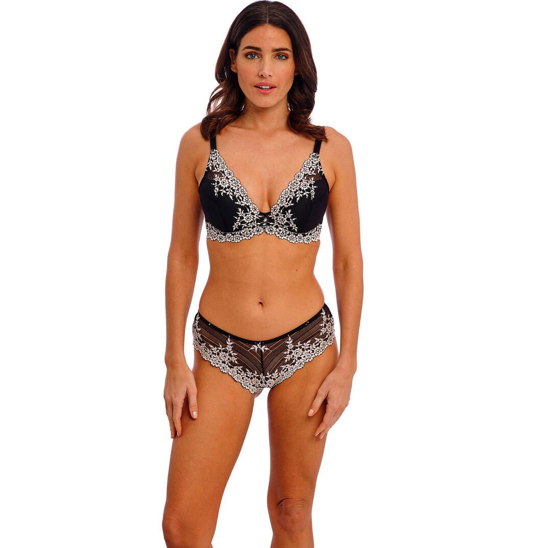 Wacoal Embrace Lace UW Plunge Bra - Black / Nude
