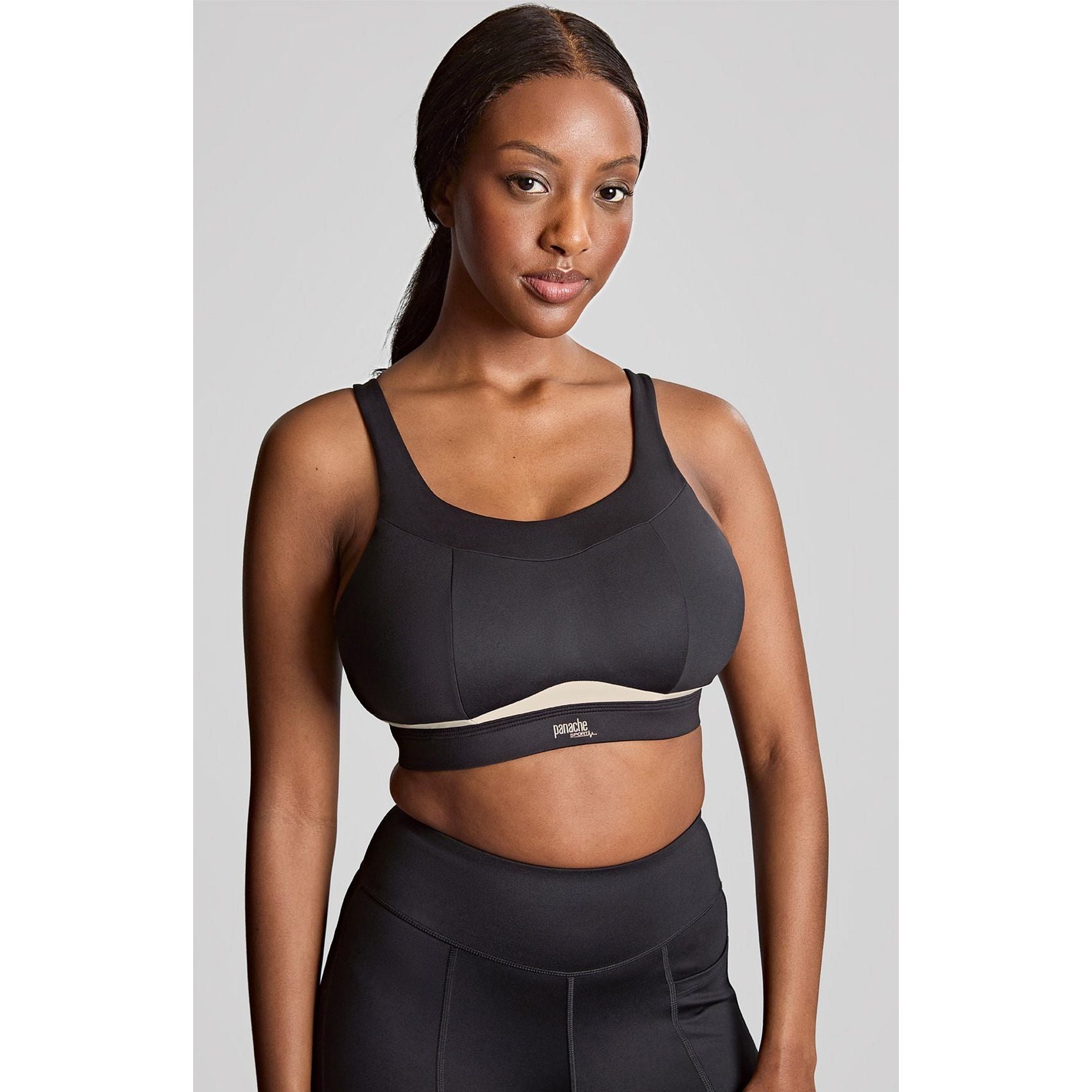 Panache Freedom - non wired / non padded sports bra - Black/Chalk