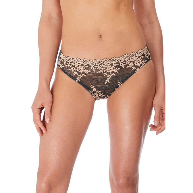 Wacoal Embrace Lace Bikini Brief - Ebony/Shifting Sand